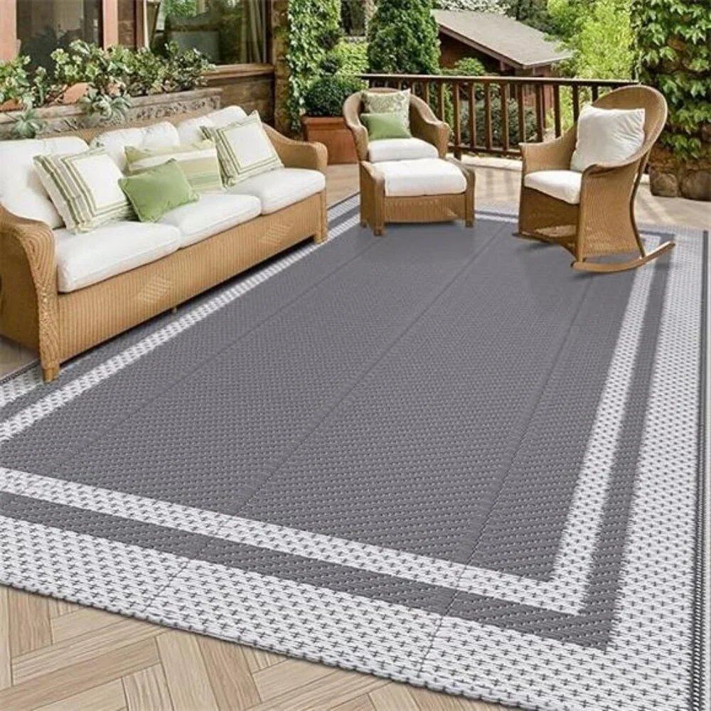 Outdoor Rug Reversible Portable Plastic Straw Camping Rugs for Outside RV,Large - Picture 7 of 7